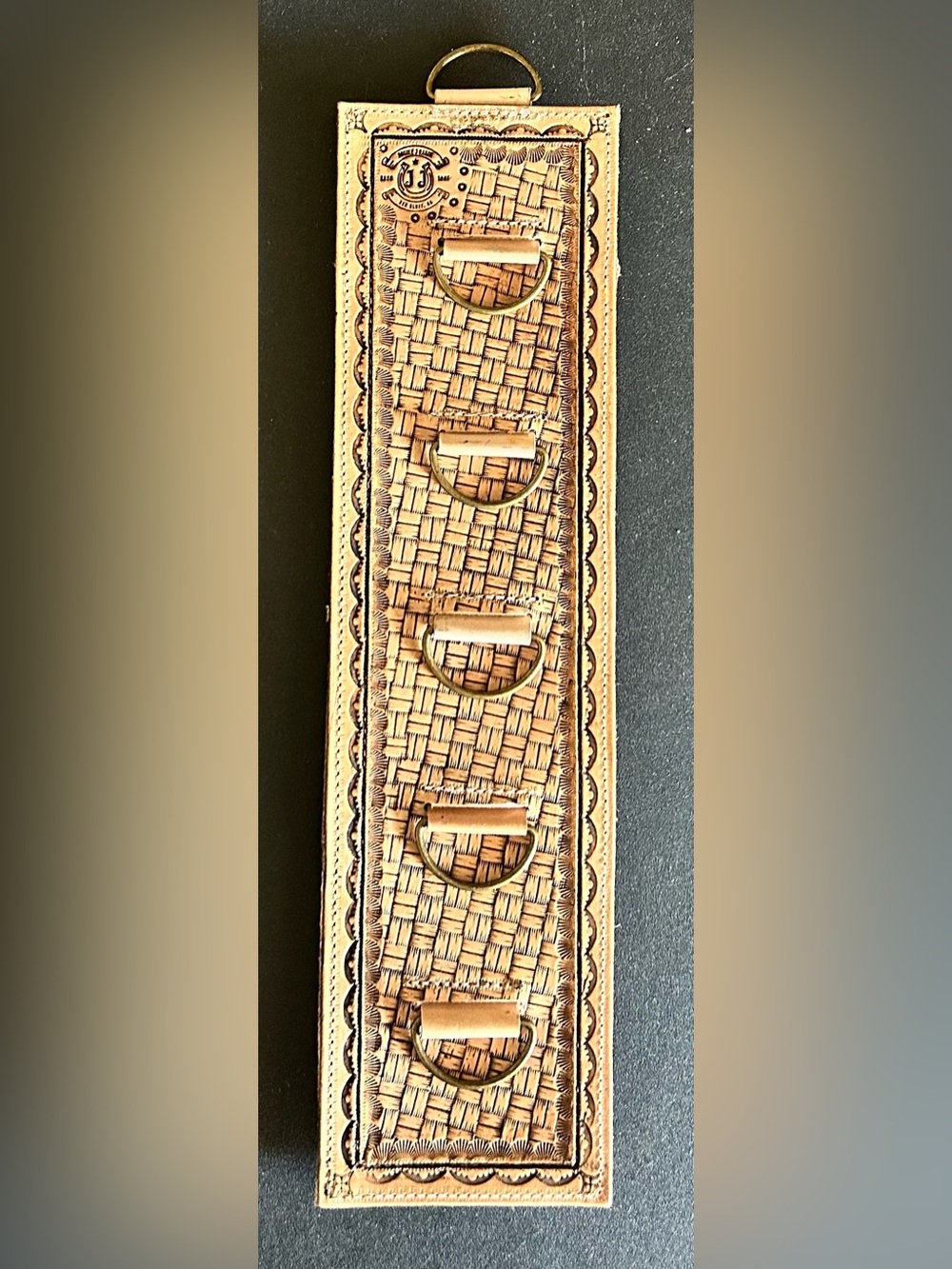 Leather wild rag  Organizer Rack in Tan. U.S.sales only